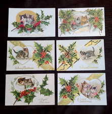 Vintage CAT Postcards (6) * Early 1900s era * Preowned VG picture