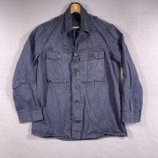 Vintage 60's Dutch Military HBT Jacket Mens Size 100 Navy Blue 1967 Field Coat picture