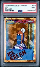 2025 Topps Chrome Sapphire SpongeBob Squarepants #148 LOU Orange # /25 PSA 9 picture