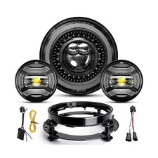 M MIBAHE 1000% Brighter 7 inch LED Headlight with 4.5 Inch Fog Lights Motorcy... picture