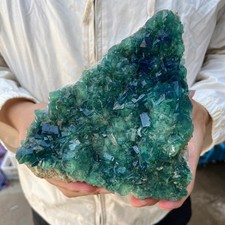 4lb NATURAL Green Cube FLUORITE Quartz Crystal Cluster Mineral Specimen picture