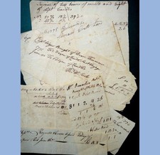LOT 1775-95 antique 7pc EPHEMERA REYNOLDS COATES handwritten colonial phila pa picture