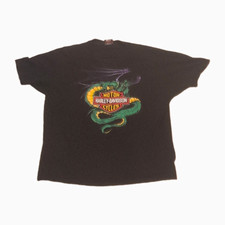 Harley-Davidson Outpost Pueblo Colorado Dragon Graphic Black T-Shirt XL VINTAGE picture