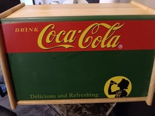 VTG Coca Cola Wooden Bread Box Chalkboard Front  EUC picture