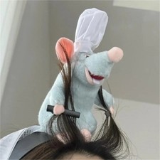 Cute Ratatouille Plush Mouse Doll Headband - Soft Plushie Hairband & Wide picture