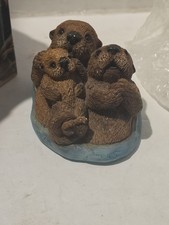 Vintage Stone Critters Sea Otter Family SC- 604 with Box picture