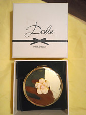 Dolce & Gabbana Dolce Gold Tone Floral Cosmetic Compact Mirror w/ Box picture