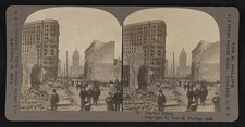 Photo:Chicago IL 1906 Market Street Ruins Stereoview Flood Debris Downtown picture