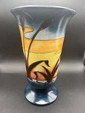 Moorcroft Reeds at Sunset 11” Trumpet Vase Rachel Bishop Made in England picture
