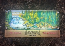 Classic Olympia Beer sign with waterfall scene 12
