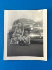 1941 Chevrolet Sedan Woman Children Vintage Auto Photo picture