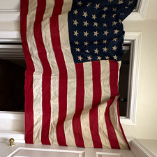Vintage American Flag 48 Stars Red White & Blue Stars and Stripes picture