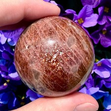 Arusha Sunstone Rainbow Confetti Feldspar Crystal Sphere High Flash Tanzania NEW picture