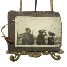 Antique 1910s Family Dog Snapshot Photo Album 4.5x5.5 Sepia Gelatin 9 Photos picture