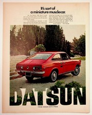 Vintage Datsun 1200 Sport Coupe Car Ad 1970s 