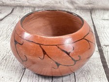 Vintage Maricopa Pottery Redware Bowl Native American Hand Painted 4” picture