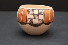 ATQ Acoma Pueblo Pottery Jar Jug Polychrome Pot Hand Coiled VTG Native American picture