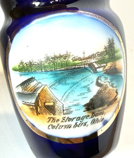 COLUMBUS, OHIO OH - STORAGE DAMS - Antique Souvenir China Cobalt Painted Cup picture