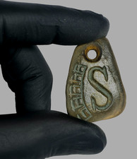 50 AD Ancient Carved Engraved Gemstone Pendant Medallion Amulet initial letter S picture