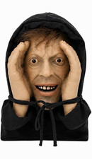 Creepy Realistic Halloween Window Prop Hooded Face Hands Fabric Plastic Black picture