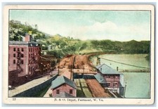 c1910's View Of B & O Depot Fairmont West Virginia WV Unposted Antique Postcard picture