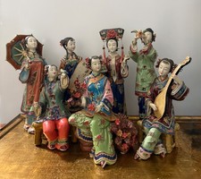 Chinese Wucai Porcelain Figurines “ Classical Beauty” picture