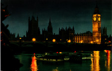 The Houses Of Parliament And The River Thames London England Postcard picture