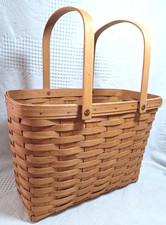 Vtg '91 Longaberger Basket Magazine Knitting Sewing Swing Handles Mint picture