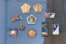Vintage Soviet Space Program Pin Lot 10 USSR Russian Cosmonauts Lunar Missions picture