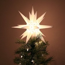 Light Tree Topper, 12 Inch, White, Rustic Holiday Decoration, Plastic picture