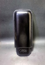 Big Easy Tobacco | Two Cigar Black Leather Case | Custom Engraved | New picture