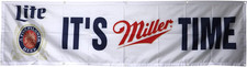 MILLER LITE Beer Flag It'S Miller Time 2X8Ft Banner Man Cave picture