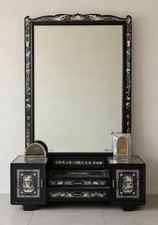 Mid 20th Century Korean Black Lacquered Mother Of Pearl Vanity picture
