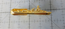 Naval Warship Tie Clip, WWII Military Cruiser Ship Tie Bar, Hilborn Hamburger picture