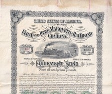 1881 Flint & Pere Marquette Railroad Company bond - Michigan picture