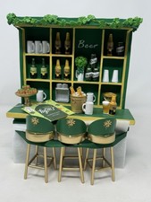 Lucky Lane St Patricks Day Miniature Bar and Stools Green Clover Decor Irish new picture