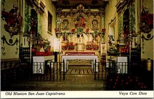 Mission San Juan Capistrano Christmas Altar CA Vintage Postcard 5P21-27 picture