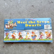 Mouse Works Disney Meet the Seven Dwarfs Interlocking Board Books Set 1993 picture