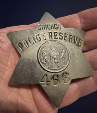 Antique Chicago Police Reserve Pie Plate Star Badge picture