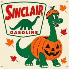 Sinclair Gasoline Dino Halloween Thanksgiving Garage Sign picture