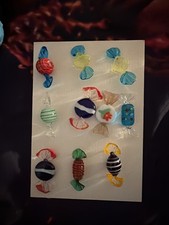 Murano Hand-Blown Glass Candies Decorative Art Pieces 10-Pack picture