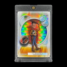 WOODY REFRACTOR WHITE BUBBLES HOLO CARD 2026 Topps Chrome Toy Story - Disney picture