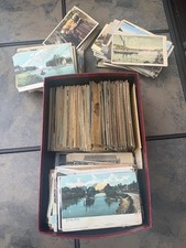 Large Lot Old Foreign Non-USA Postcard Lot Shoebox + Full 100s picture