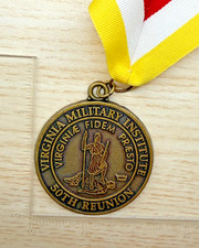 Rare Virginia Military Institute 50th Reunion Medal Red,White,Yellow Ribbon VMI picture