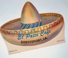 El Patio Cafe menu Shreveport Kings Highway 80 souvenir Mexican Louisiana picture