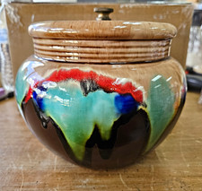 Pre-Owned Vintage Country Squire Pipe Tobacco Glazed Ceramic Storage Jar picture