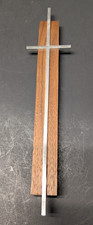 Vintage AAL Mid Century Modern Metal Wood Cross Wall Hanging Decor 8.5