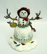 LENOX 1999 - A WINTER VISIT - SNOWMAN w/ BIRDS FIGURINE w/ ORIG. BOX & PACKAGING picture
