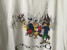 Vintage  Warner Brothers LOONEY TUNES CHICAGO T - Shirt Large picture