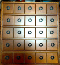 Japanese Vintage Wooden Multidrawer Medicine Chest Storage Box H43×W40×D21cm picture